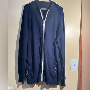 Men’s Sean John Navy Blue Full Zip Sweater Size 3XL